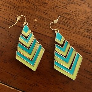 Green and teal earrings